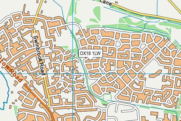 OX18 1LW map - OS VectorMap District (Ordnance Survey) OX18 1LW map - OS VectorMap District (Ordnance Survey)
