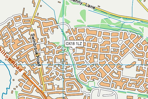 OX18 1LZ map - OS VectorMap District (Ordnance Survey) OX18 1LZ map - OS VectorMap District (Ordnance Survey)