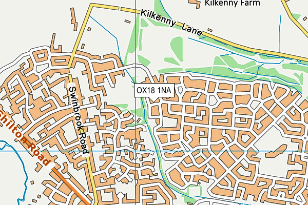 OX18 1NA map - OS VectorMap District (Ordnance Survey) OX18 1NA map - OS VectorMap District (Ordnance Survey)