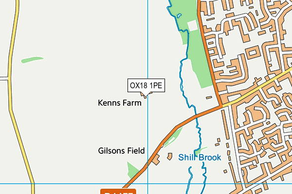 OX18 1PE map - OS VectorMap District (Ordnance Survey) OX18 1PE map - OS VectorMap District (Ordnance Survey)