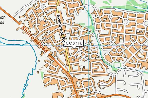 OX18 1TU map - OS VectorMap District (Ordnance Survey) OX18 1TU map - OS VectorMap District (Ordnance Survey)