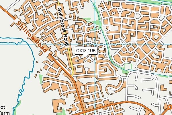 OX18 1UB map - OS VectorMap District (Ordnance Survey) OX18 1UB map - OS VectorMap District (Ordnance Survey)