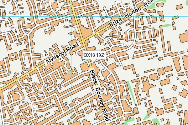 OX18 1XZ map - OS VectorMap District (Ordnance Survey) OX18 1XZ map - OS VectorMap District (Ordnance Survey)