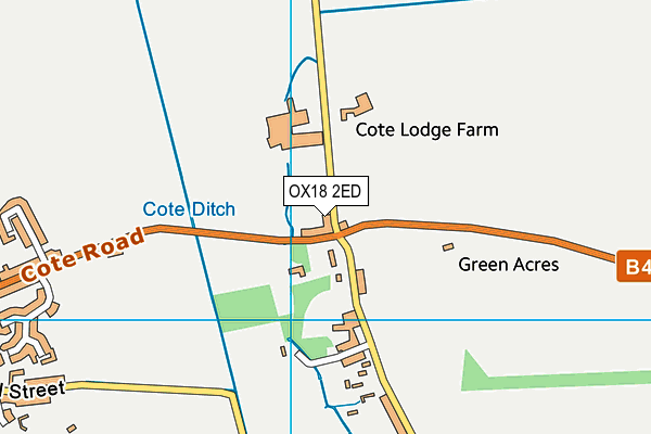 OX18 2ED map - OS VectorMap District (Ordnance Survey) OX18 2ED map - OS VectorMap District (Ordnance Survey)