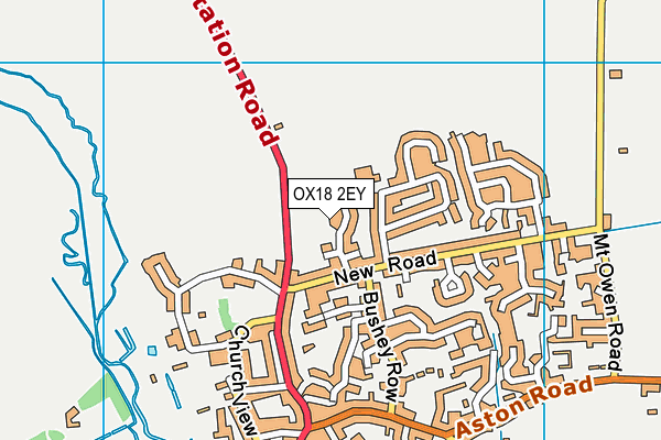 OX18 2EY map - OS VectorMap District (Ordnance Survey) OX18 2EY map - OS VectorMap District (Ordnance Survey)