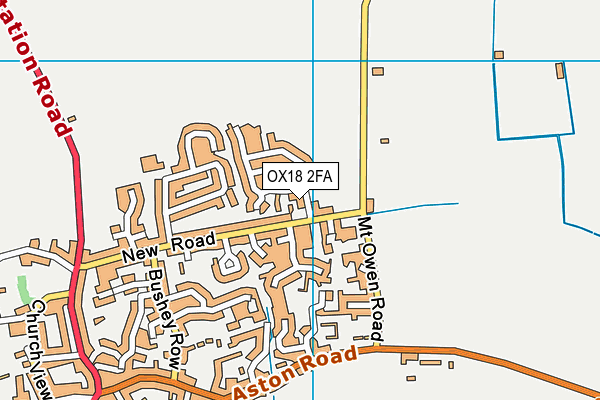OX18 2FA map - OS VectorMap District (Ordnance Survey) OX18 2FA map - OS VectorMap District (Ordnance Survey)