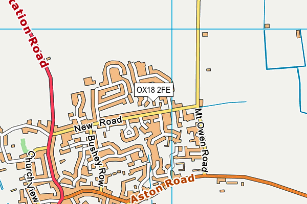 OX18 2FE map - OS VectorMap District (Ordnance Survey) OX18 2FE map - OS VectorMap District (Ordnance Survey)