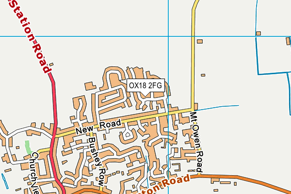 OX18 2FG map - OS VectorMap District (Ordnance Survey) OX18 2FG map - OS VectorMap District (Ordnance Survey)