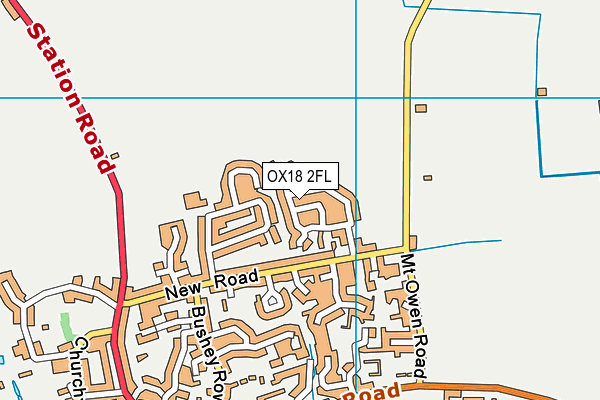 OX18 2FL map - OS VectorMap District (Ordnance Survey) OX18 2FL map - OS VectorMap District (Ordnance Survey)