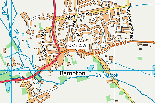 OX18 2JW map - OS VectorMap District (Ordnance Survey) OX18 2JW map - OS VectorMap District (Ordnance Survey)