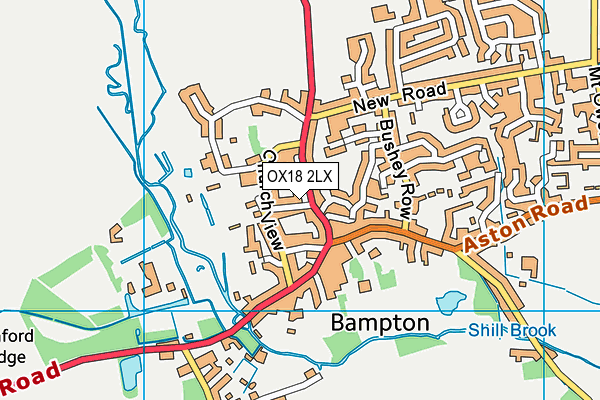 OX18 2LX map - OS VectorMap District (Ordnance Survey) OX18 2LX map - OS VectorMap District (Ordnance Survey)