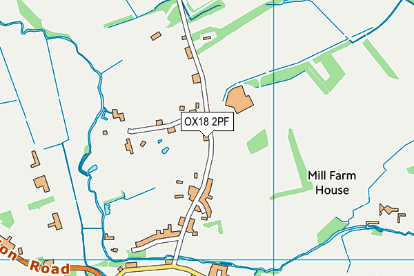 OX18 2PF map - OS VectorMap District (Ordnance Survey) OX18 2PF map - OS VectorMap District (Ordnance Survey)