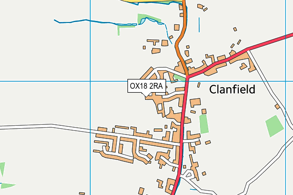 OX18 2RA map - OS VectorMap District (Ordnance Survey) OX18 2RA map - OS VectorMap District (Ordnance Survey)