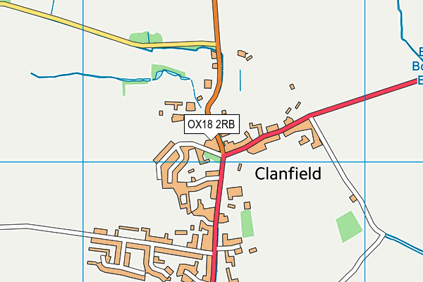 OX18 2RB map - OS VectorMap District (Ordnance Survey) OX18 2RB map - OS VectorMap District (Ordnance Survey)