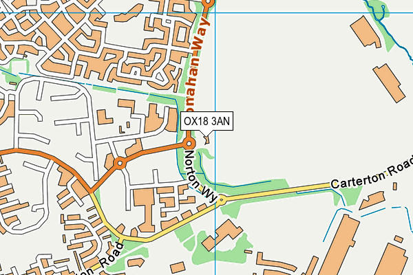 OX18 3AN map - OS VectorMap District (Ordnance Survey) OX18 3AN map - OS VectorMap District (Ordnance Survey)