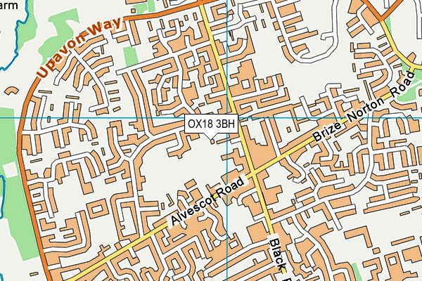 OX18 3BH map - OS VectorMap District (Ordnance Survey) OX18 3BH map - OS VectorMap District (Ordnance Survey)