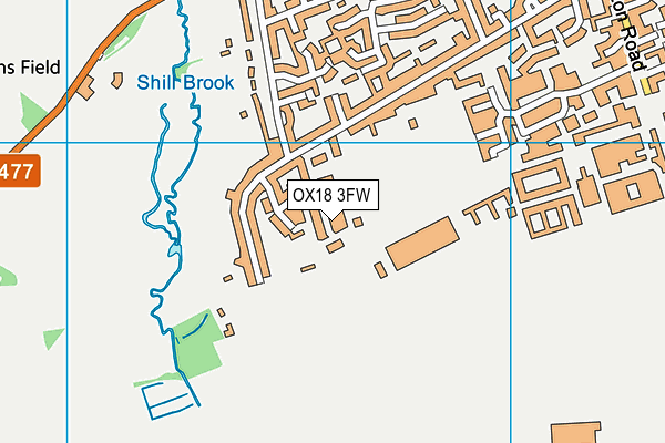 OX18 3FW map - OS VectorMap District (Ordnance Survey) OX18 3FW map - OS VectorMap District (Ordnance Survey)