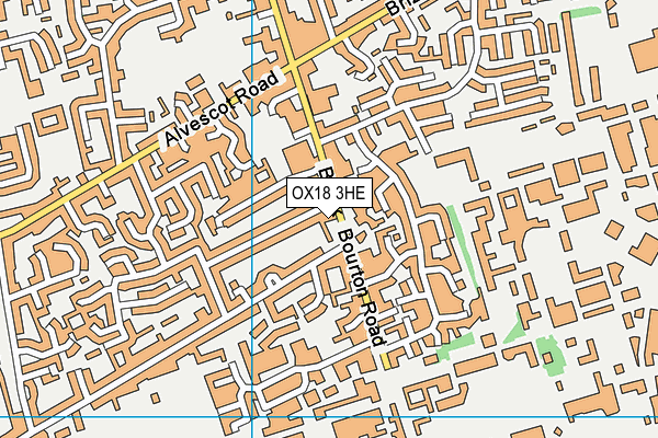 OX18 3HE map - OS VectorMap District (Ordnance Survey) OX18 3HE map - OS VectorMap District (Ordnance Survey)