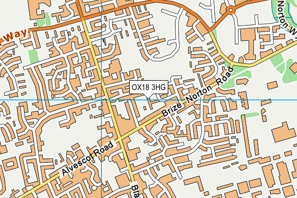OX18 3HG map - OS VectorMap District (Ordnance Survey) OX18 3HG map - OS VectorMap District (Ordnance Survey)