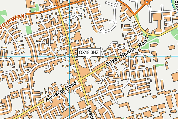 OX18 3HZ map - OS VectorMap District (Ordnance Survey) OX18 3HZ map - OS VectorMap District (Ordnance Survey)