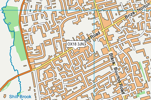 OX18 3JN map - OS VectorMap District (Ordnance Survey) OX18 3JN map - OS VectorMap District (Ordnance Survey)