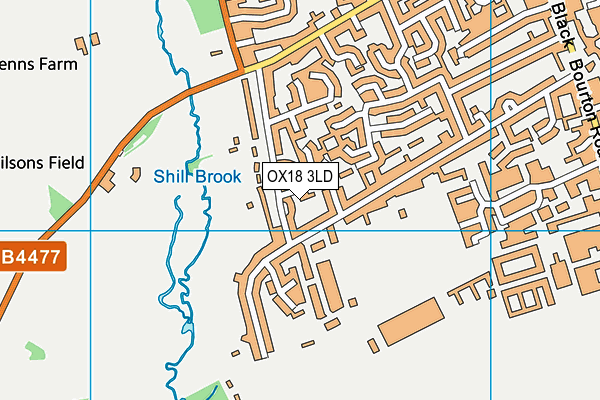 OX18 3LD map - OS VectorMap District (Ordnance Survey) OX18 3LD map - OS VectorMap District (Ordnance Survey)