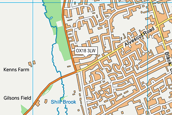 OX18 3LW map - OS VectorMap District (Ordnance Survey) OX18 3LW map - OS VectorMap District (Ordnance Survey)