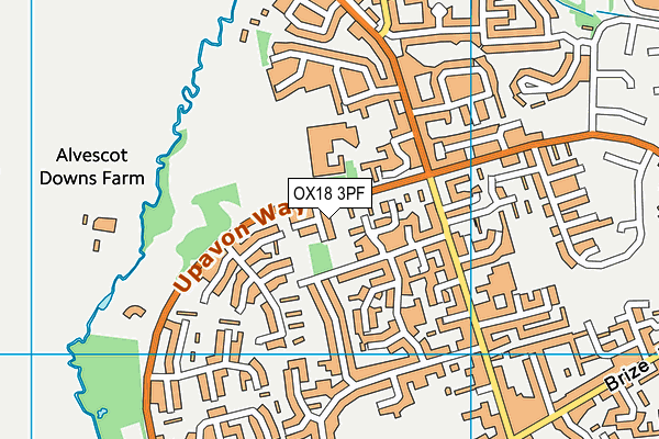 OX18 3PF map - OS VectorMap District (Ordnance Survey) OX18 3PF map - OS VectorMap District (Ordnance Survey)