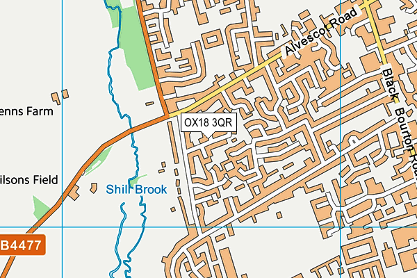 OX18 3QR map - OS VectorMap District (Ordnance Survey) OX18 3QR map - OS VectorMap District (Ordnance Survey)