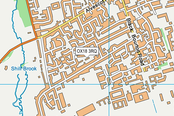 OX18 3RQ map - OS VectorMap District (Ordnance Survey) OX18 3RQ map - OS VectorMap District (Ordnance Survey)