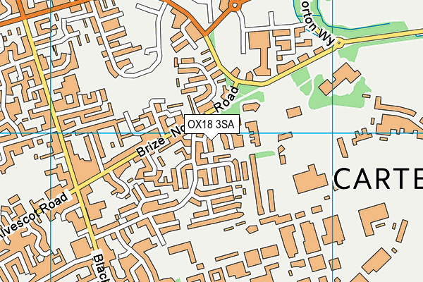 OX18 3SA map - OS VectorMap District (Ordnance Survey) OX18 3SA map - OS VectorMap District (Ordnance Survey)