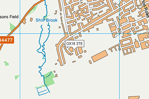 OX18 3TE map - OS VectorMap District (Ordnance Survey) OX18 3TE map - OS VectorMap District (Ordnance Survey)