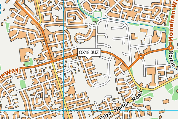 OX18 3UZ map - OS VectorMap District (Ordnance Survey) OX18 3UZ map - OS VectorMap District (Ordnance Survey)
