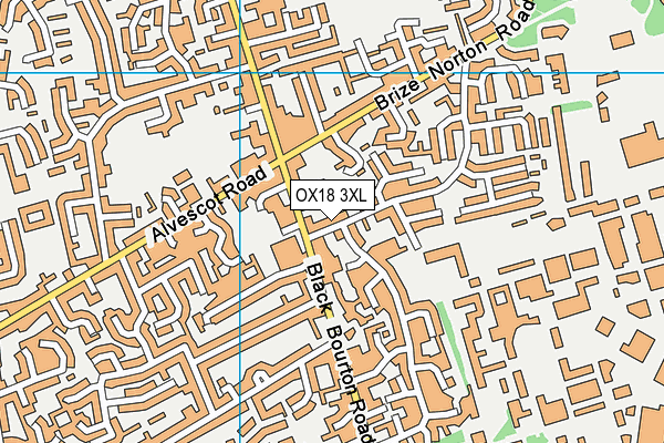 OX18 3XL map - OS VectorMap District (Ordnance Survey) OX18 3XL map - OS VectorMap District (Ordnance Survey)