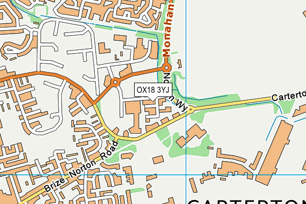 OX18 3YJ map - OS VectorMap District (Ordnance Survey) OX18 3YJ map - OS VectorMap District (Ordnance Survey)