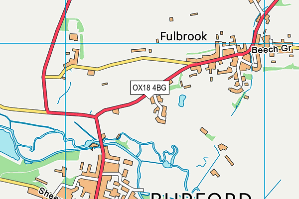 OX18 4BG map - OS VectorMap District (Ordnance Survey) OX18 4BG map - OS VectorMap District (Ordnance Survey)