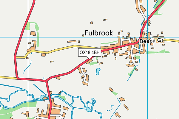 OX18 4BH map - OS VectorMap District (Ordnance Survey) OX18 4BH map - OS VectorMap District (Ordnance Survey)