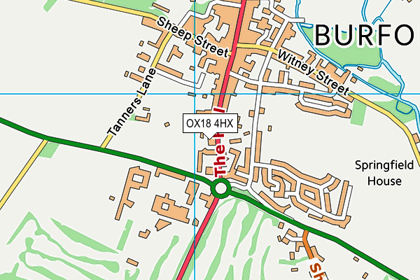 OX18 4HX map - OS VectorMap District (Ordnance Survey) OX18 4HX map - OS VectorMap District (Ordnance Survey)