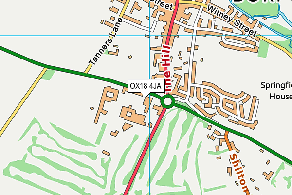 OX18 4JA map - OS VectorMap District (Ordnance Survey) OX18 4JA map - OS VectorMap District (Ordnance Survey)