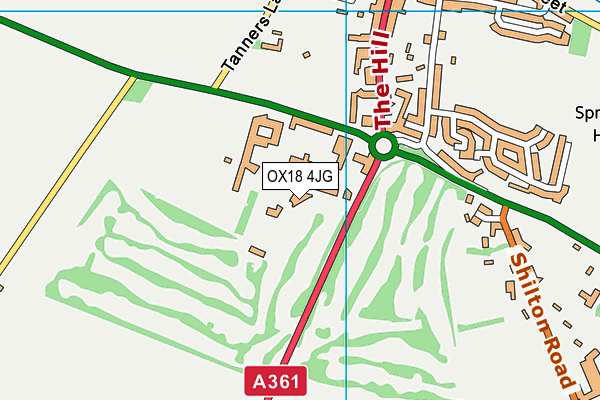 OX18 4JG map - OS VectorMap District (Ordnance Survey) OX18 4JG map - OS VectorMap District (Ordnance Survey)