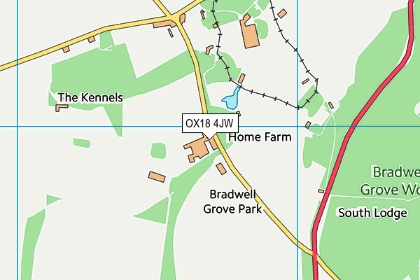 OX18 4JW map - OS VectorMap District (Ordnance Survey) OX18 4JW map - OS VectorMap District (Ordnance Survey)