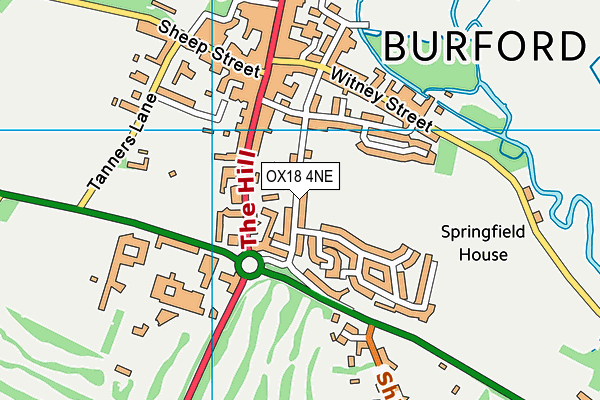 OX18 4NE map - OS VectorMap District (Ordnance Survey) OX18 4NE map - OS VectorMap District (Ordnance Survey)
