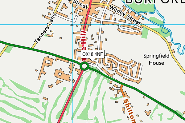 OX18 4NF map - OS VectorMap District (Ordnance Survey) OX18 4NF map - OS VectorMap District (Ordnance Survey)
