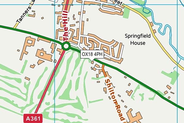 OX18 4PH map - OS VectorMap District (Ordnance Survey) OX18 4PH map - OS VectorMap District (Ordnance Survey)