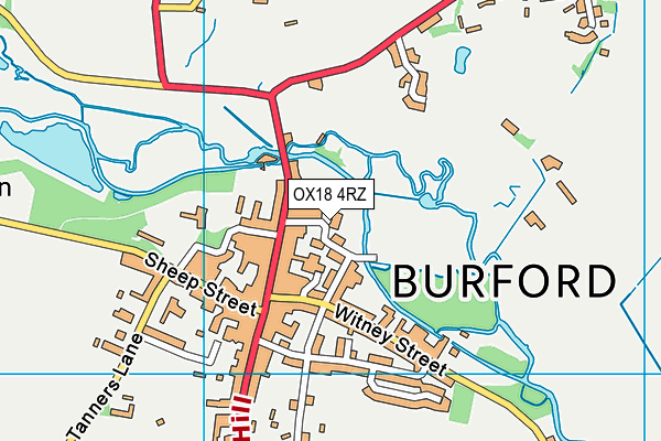 OX18 4RZ map - OS VectorMap District (Ordnance Survey) OX18 4RZ map - OS VectorMap District (Ordnance Survey)