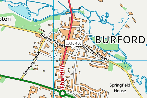 OX18 4SJ map - OS VectorMap District (Ordnance Survey) OX18 4SJ map - OS VectorMap District (Ordnance Survey)