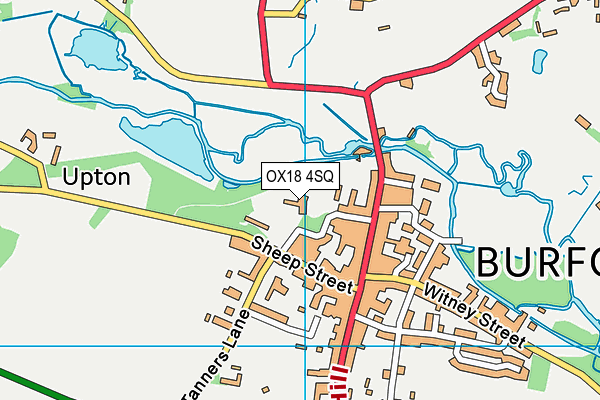 OX18 4SQ map - OS VectorMap District (Ordnance Survey) OX18 4SQ map - OS VectorMap District (Ordnance Survey)