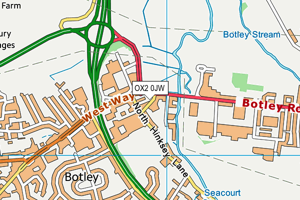 OX2 0JW map - OS VectorMap District (Ordnance Survey) OX2 0JW map - OS VectorMap District (Ordnance Survey)
