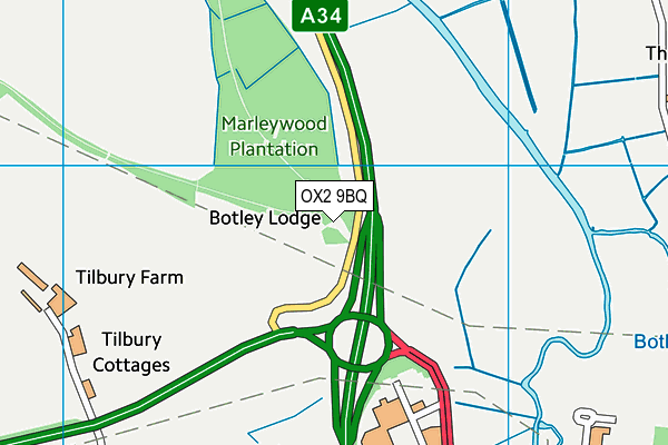 OX2 9BQ map - OS VectorMap District (Ordnance Survey) OX2 9BQ map - OS VectorMap District (Ordnance Survey)