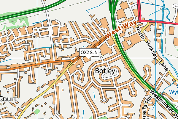 OX2 9JN map - OS VectorMap District (Ordnance Survey) OX2 9JN map - OS VectorMap District (Ordnance Survey)